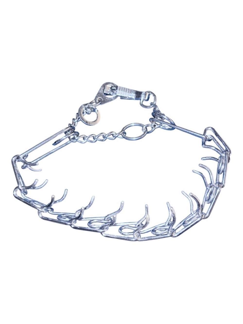 Silver Prong Dog Collar - 1” Prongs, 12” Length